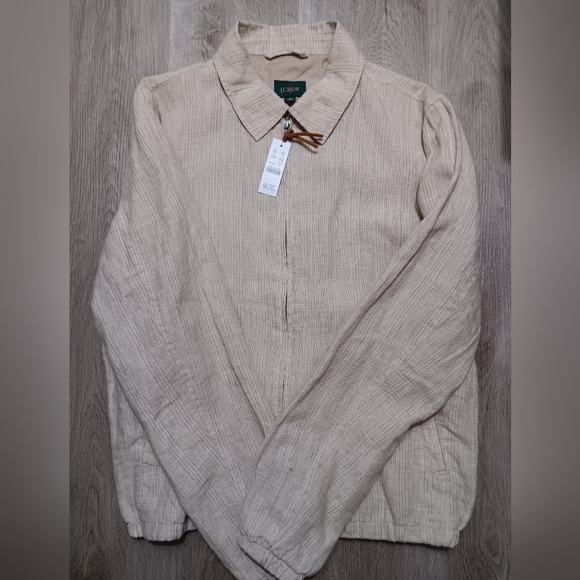 J. Crew NWT Harrington Jacket in Linen Plaid - Picture 2 of 4